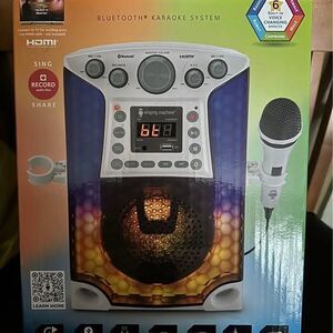 NEW The Singing Machine Bluetooth CD+G Karaoke System W/ LED Lights & Microphone
